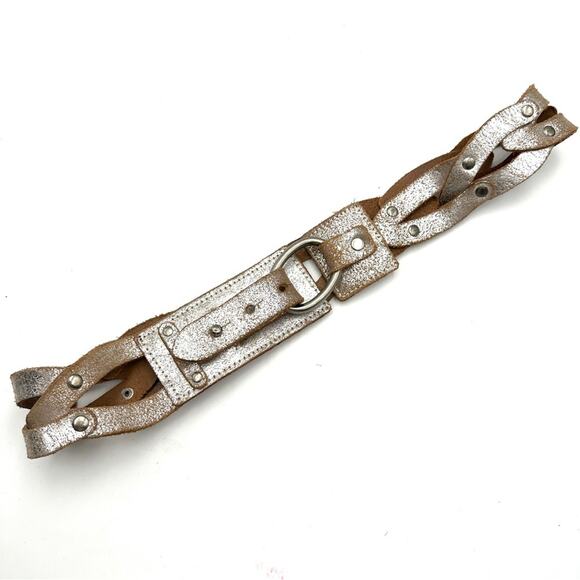 BOHO-HIPPIE |J.C. PENNEY - Women\'s FASHION Belt - SILVER LINKED Leather - Size M